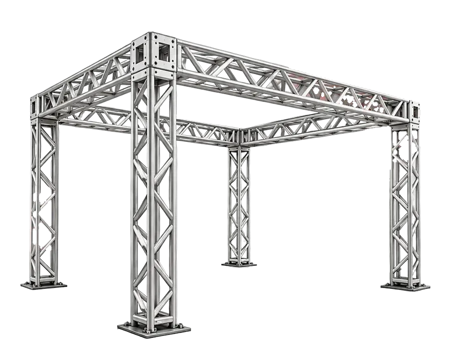 Box Truss P-30: Modular, resistente e monta em qualquer medida.